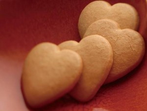 Biscotti a forma di cuore fragranti